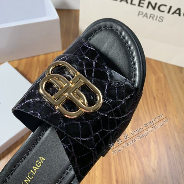 Balenciaga經典款男鞋 巴黎世家頂級版本男士夏季牛皮鞋面涼拖  hdbl1286